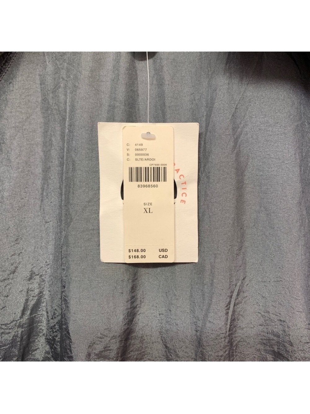 ANTHROPOLOGIE Lightweight Nylon Drawstring Long Hooded Jacket, Silver, Size XL - Picture 9 of 14